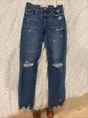 Garage Women's Distressed Boyfriend Jeans - Blue